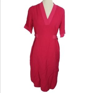 Scotch & Soda pink linen mix d ring midi dress m